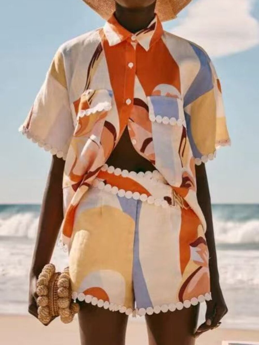Zimmermann Women's Multicolor Printed Two-piece set with Pom Trim